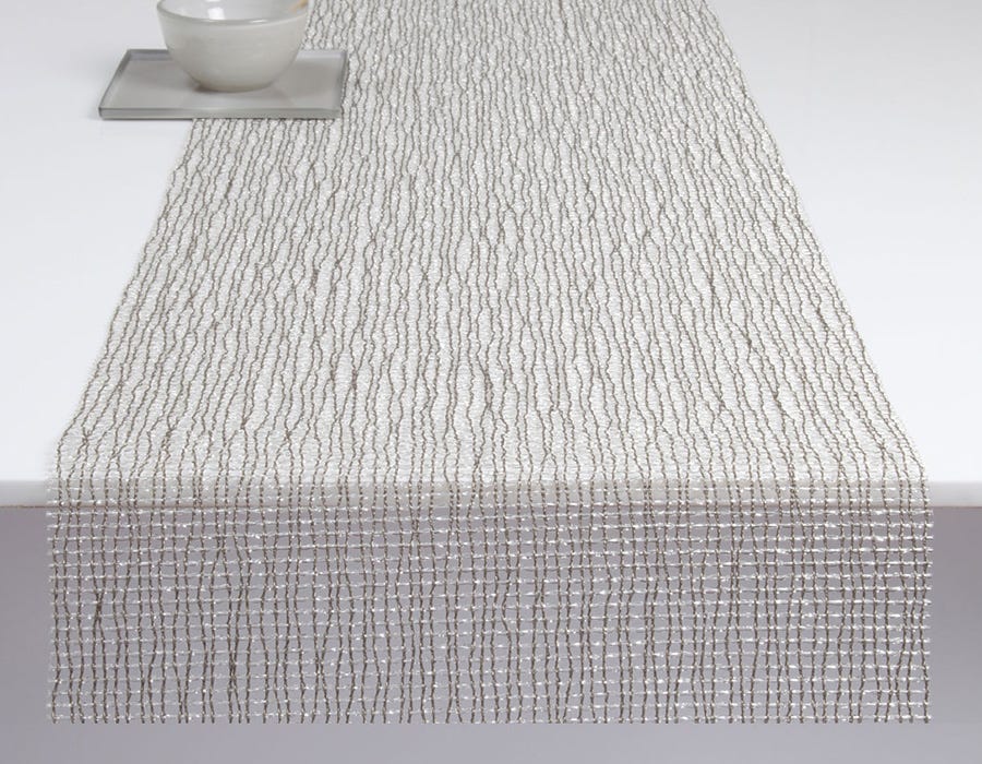 Table Runner Lattice Silver 14x72