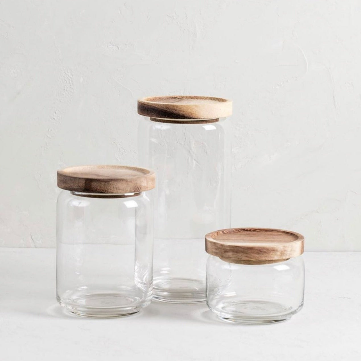 Glass + Acacia Canister