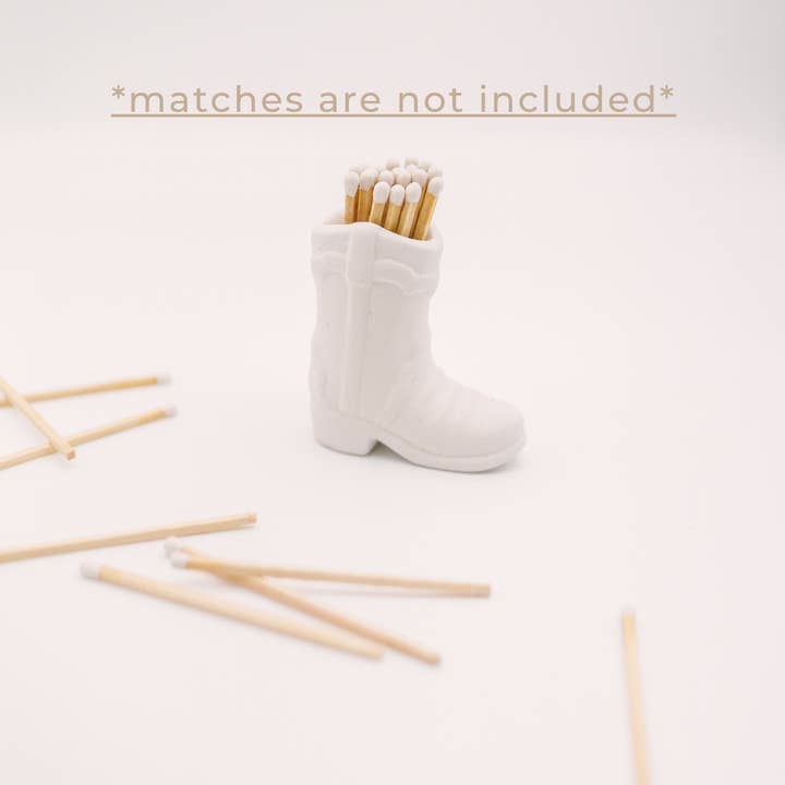 Cowboy Boot Match Holder, White
