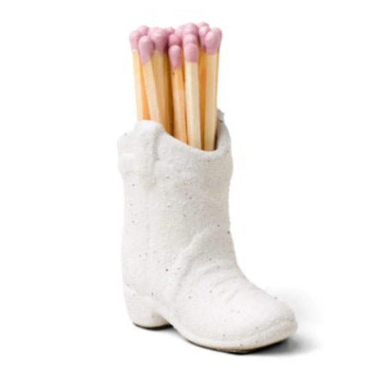 Cowboy Boot Match Holder, White