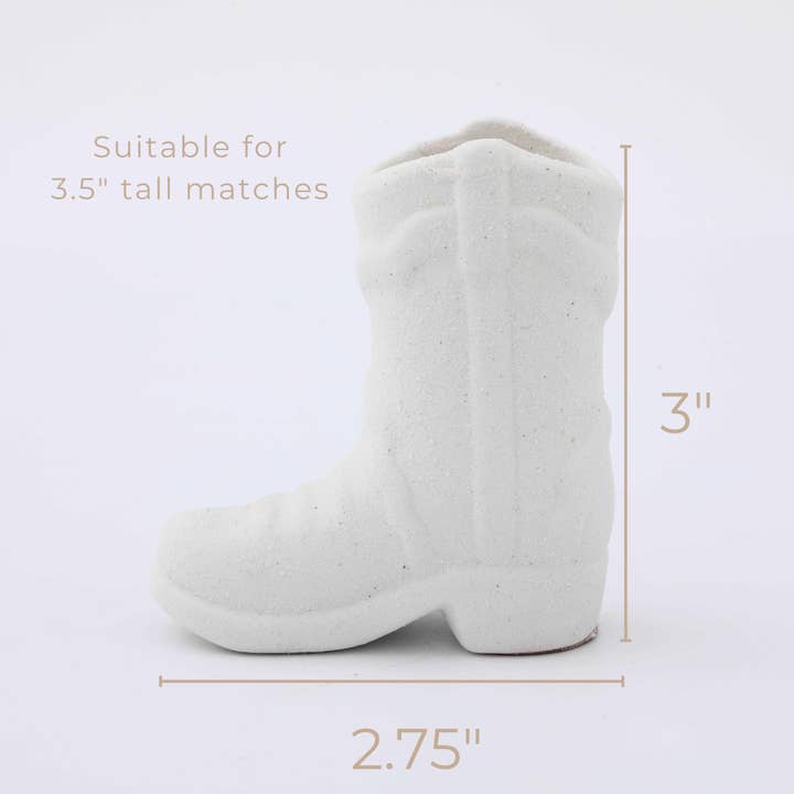 Cowboy Boot Match Holder, White