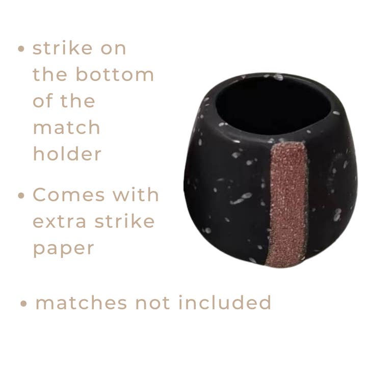 Spotted Match Holder, Black