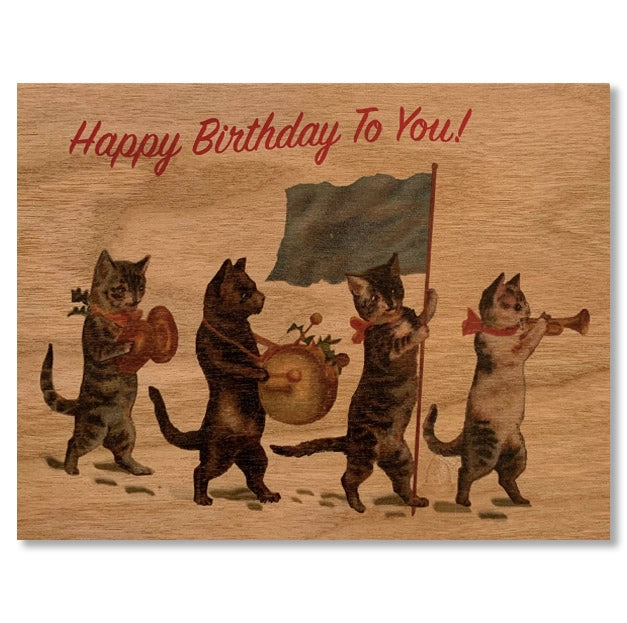 Kitty Parade Wood Card