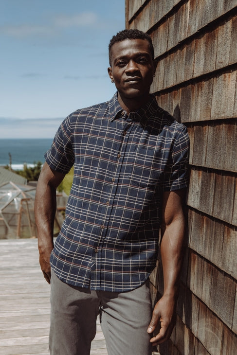 Jordan Slim Shirt in Dusk Herringbone Plaid