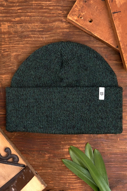 Melange Ragg Wool Beanie, Hunter