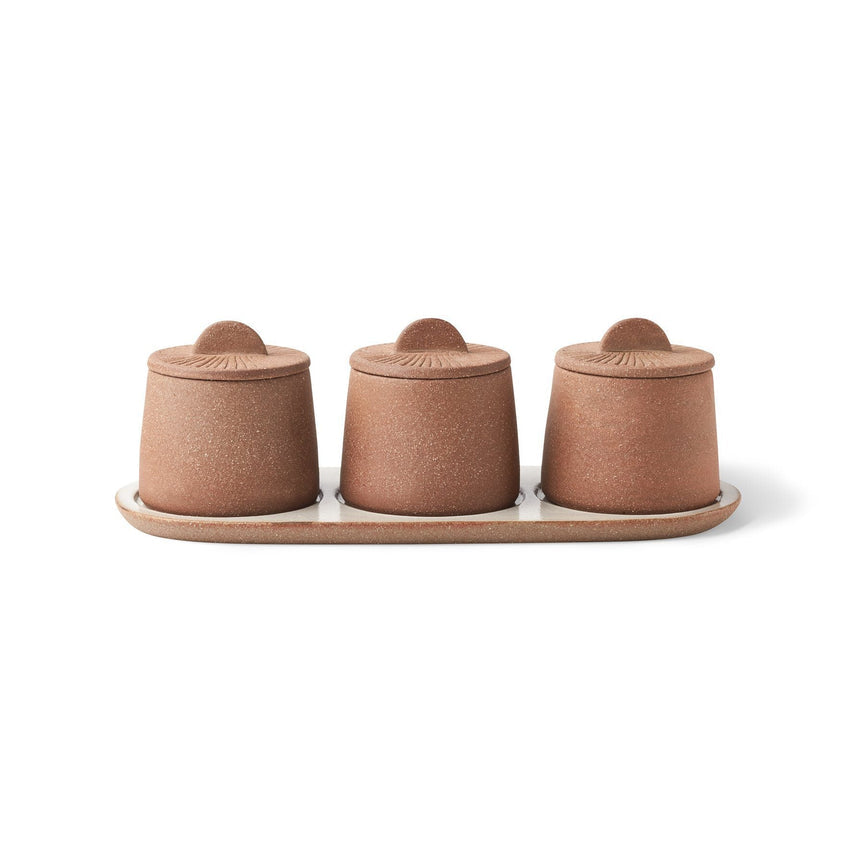 Spice Jars Set/ 3 + Tray