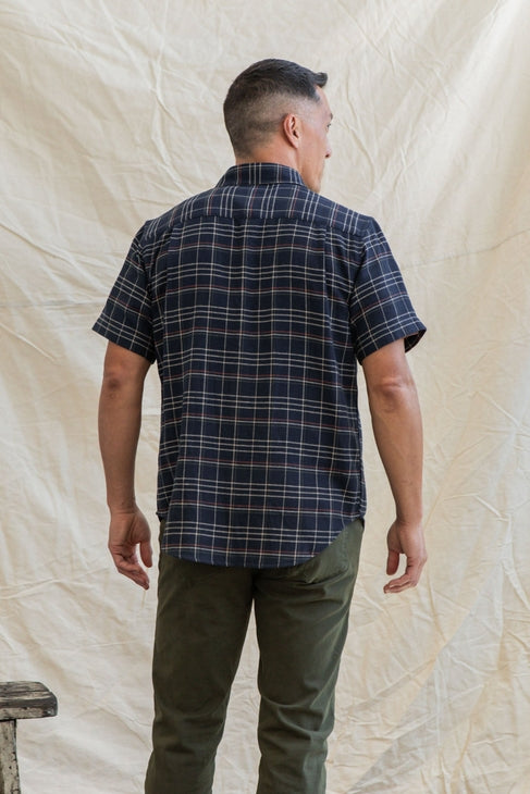 Jordan Slim Shirt in Dusk Herringbone Plaid