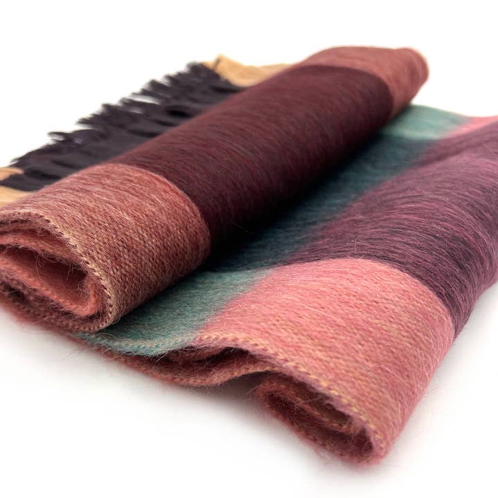Alpaca Plaid Scarf, Sangria