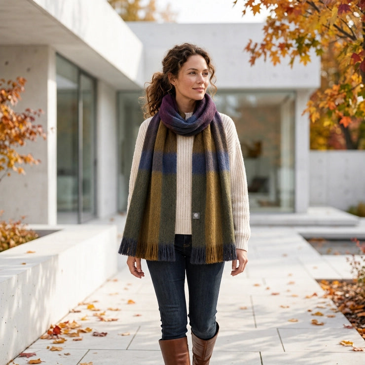 Alpaca Plaid Scarf, Zephyr