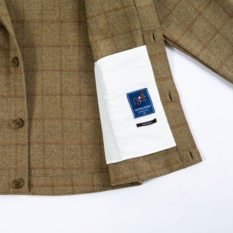 Double Grid Melange Wool Jacket, Olive