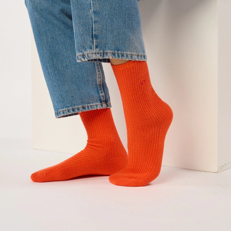Angora Blend Socks, Orange