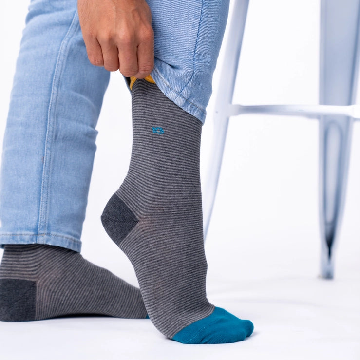 Striped Socks Roche Grey Yellow