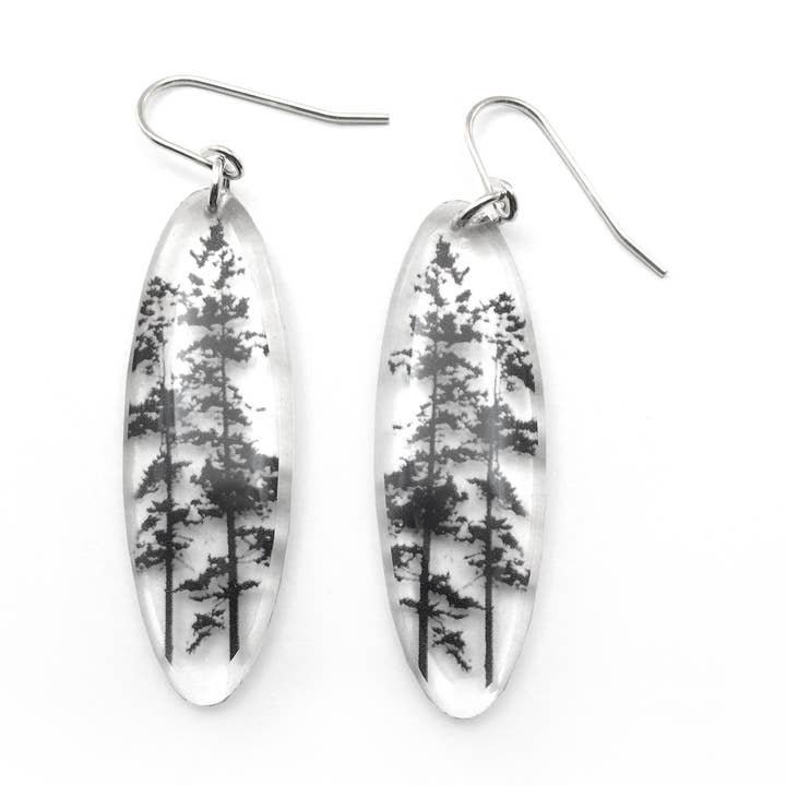Tall Oval Forest Earrings