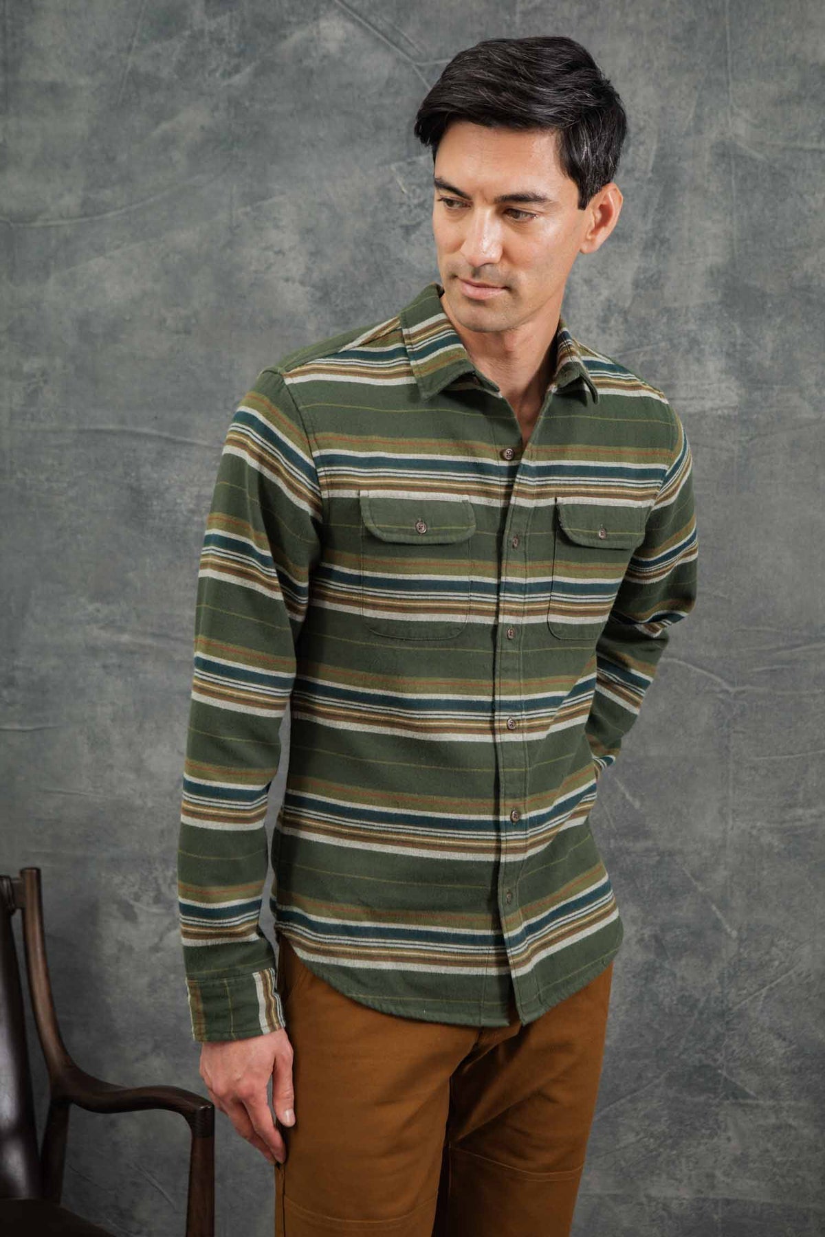 Cole Slim Shirt, Wreath Stripe