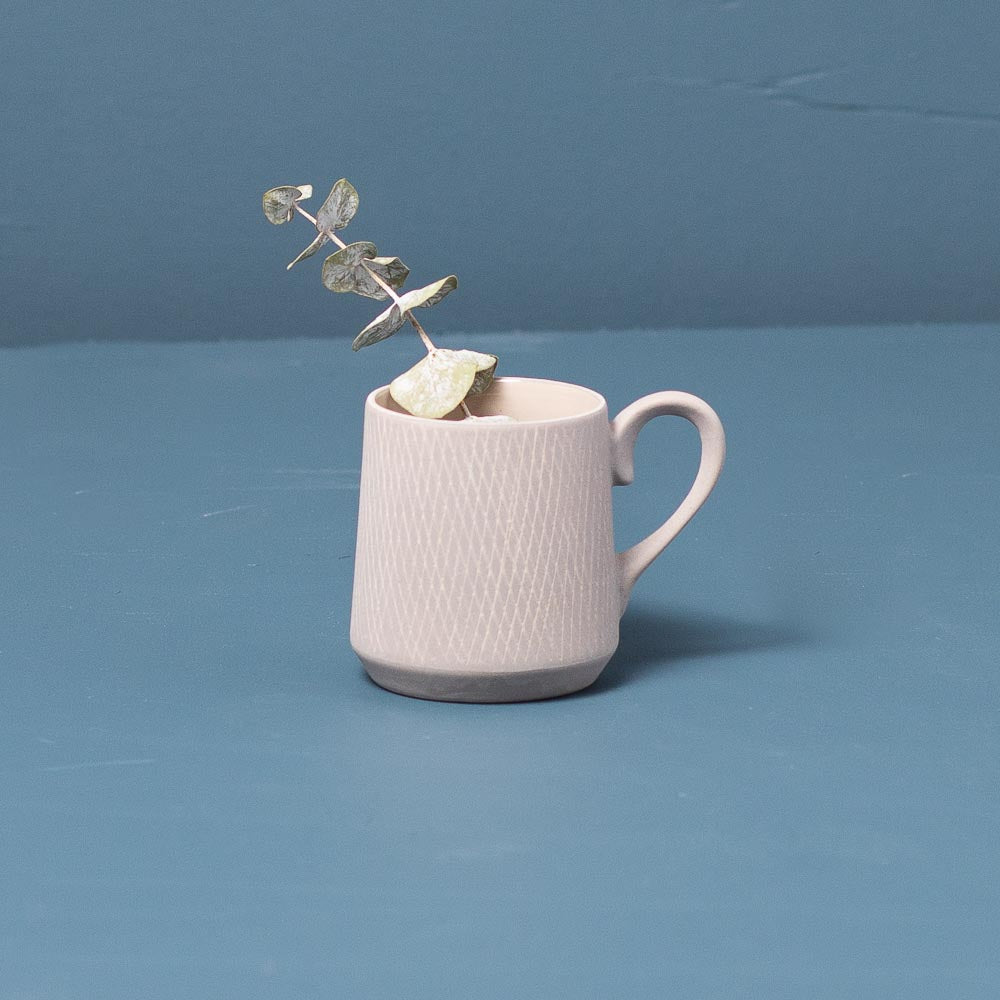Crosshatch Stoneware Espresso Cup, Sterling