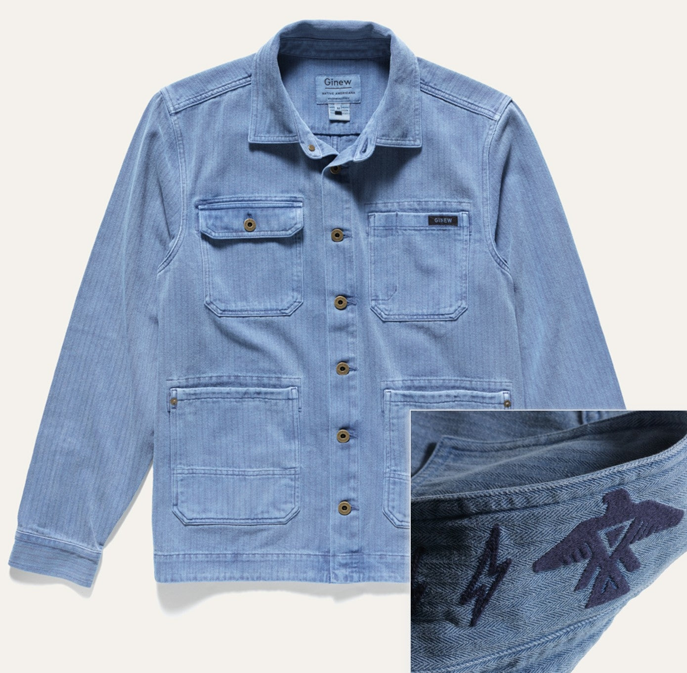 Barn Jacket, Indigo Herringbone