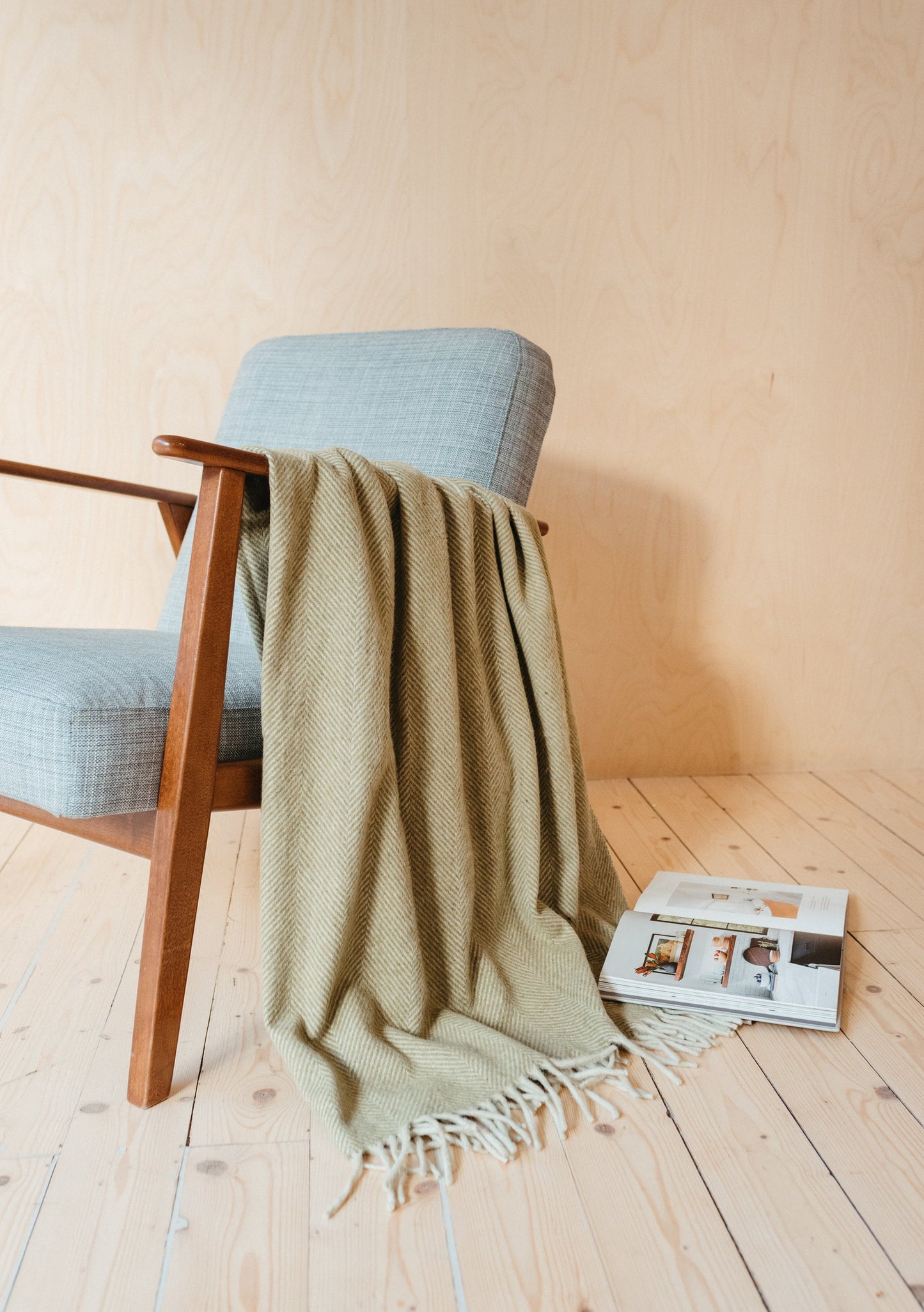 Recycled Wool Herringbone Blanket
