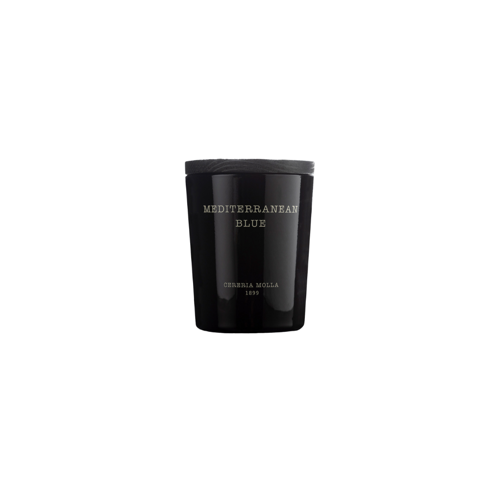 Mediterranean Blue Black Candle