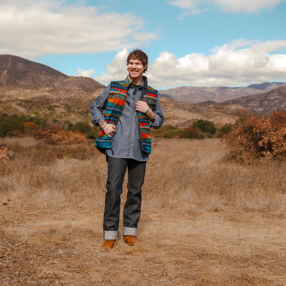 Reversible Denim + Fleece Vest