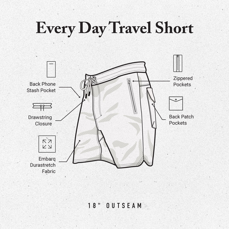 Layover Traveler Shorts, Dark Khaki