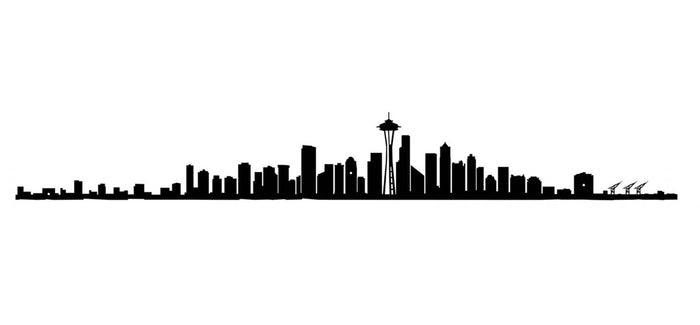 The Line - 19.5" Seattle City Skyline Silhouette