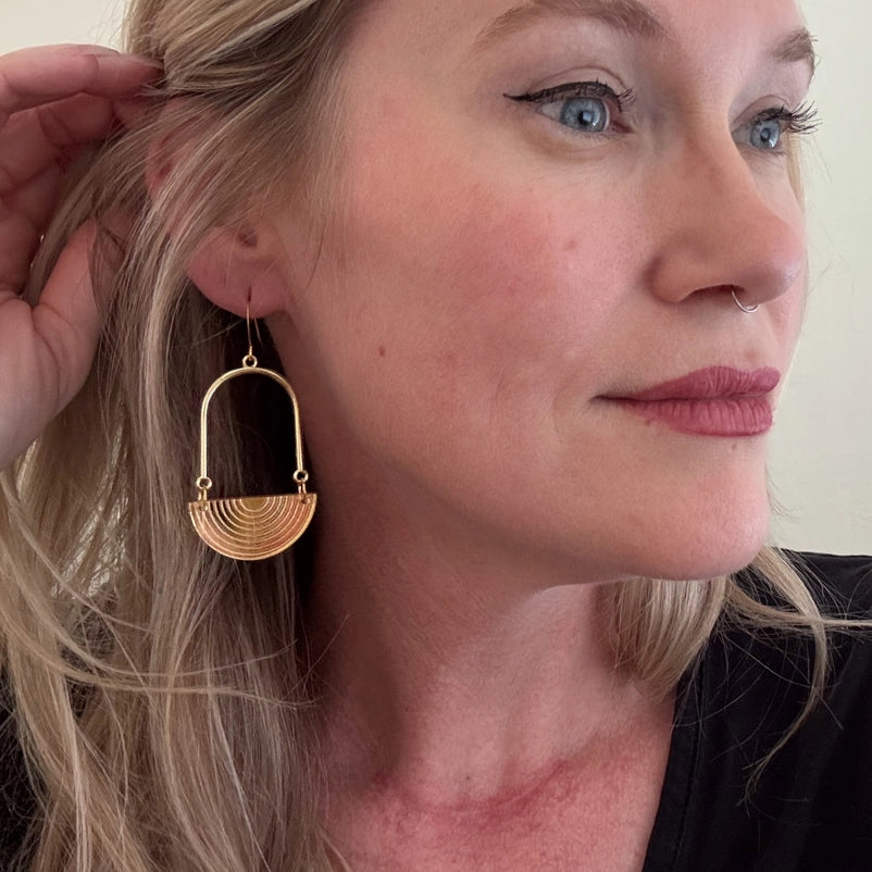 Half-Moon Earrings, Gold