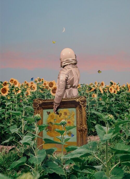 Sun, Moon & Stars Print, 12x16