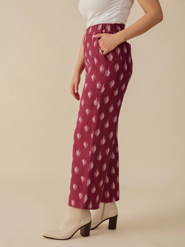 Rosie Pant - Garnet Ikat