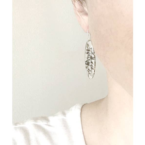 Tall Oval Forest Earrings