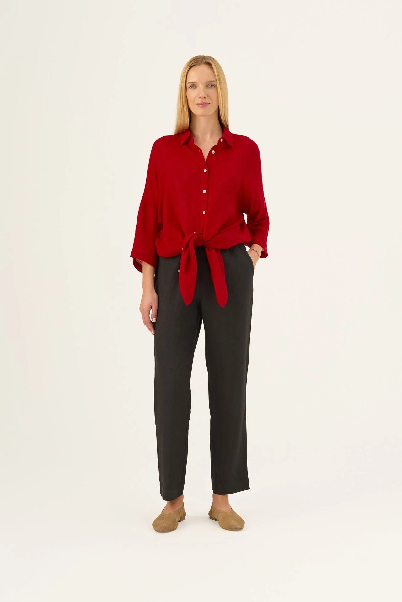 Linen Oregano Shirt - Lava Falls