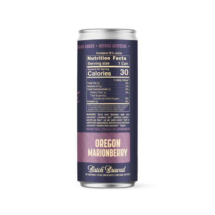 Probiotic Soda, Oregon Marionberry