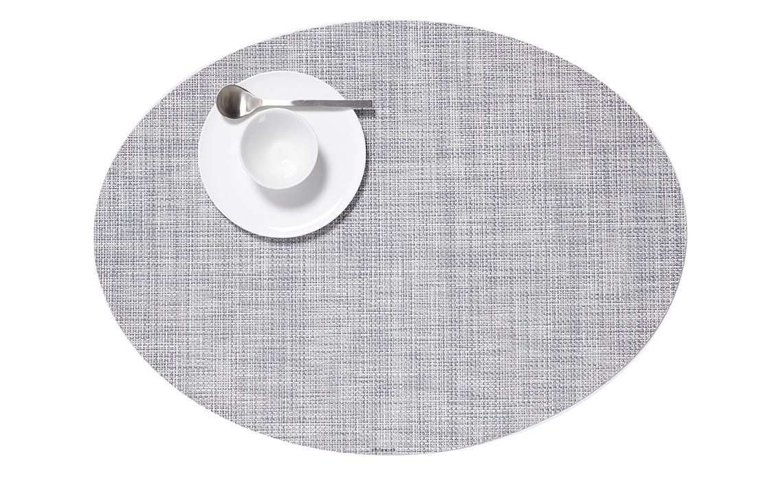 Placemat Mini-Basketweave Mist Oval 14x19