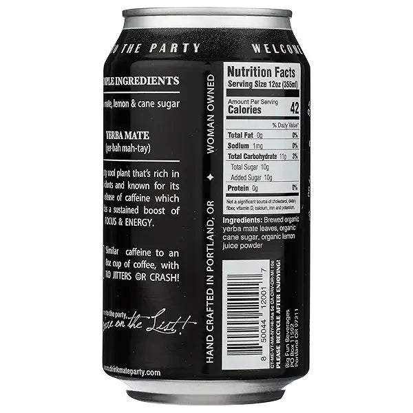 Sparkling Yerba Mate, Lightly Sweet