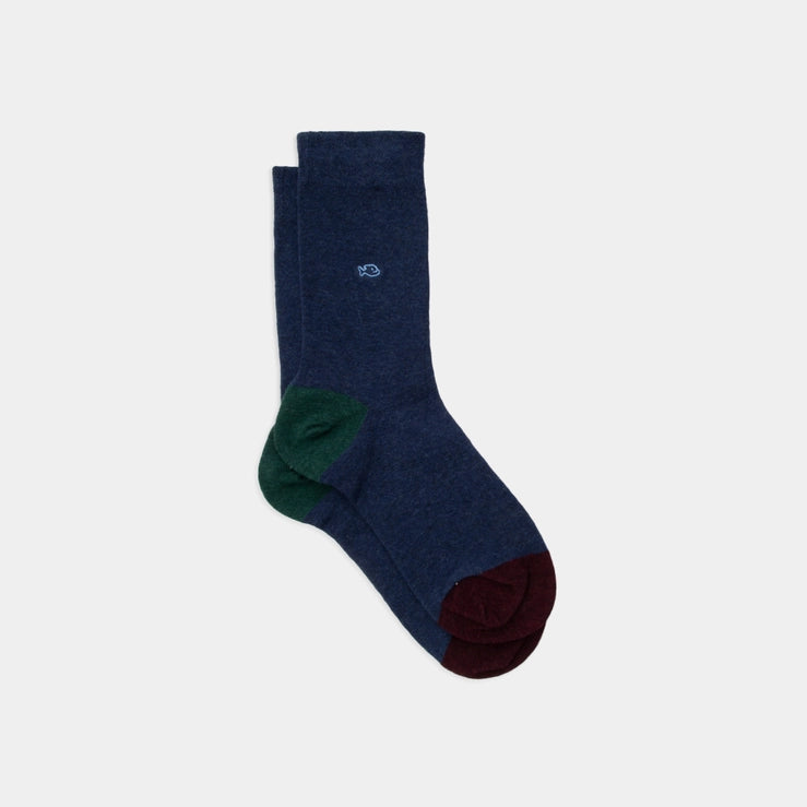 Combed Cotton Socks, Navy