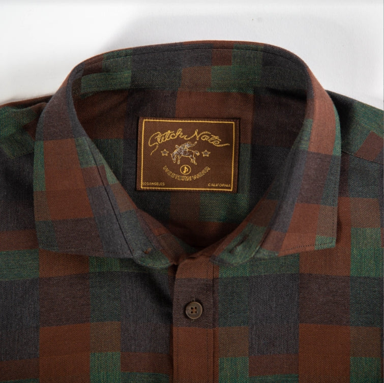 Army Plaid Long Sleeve Woven Shirt