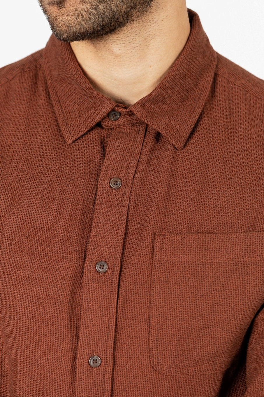 Jude Shirt in Russet Chevron