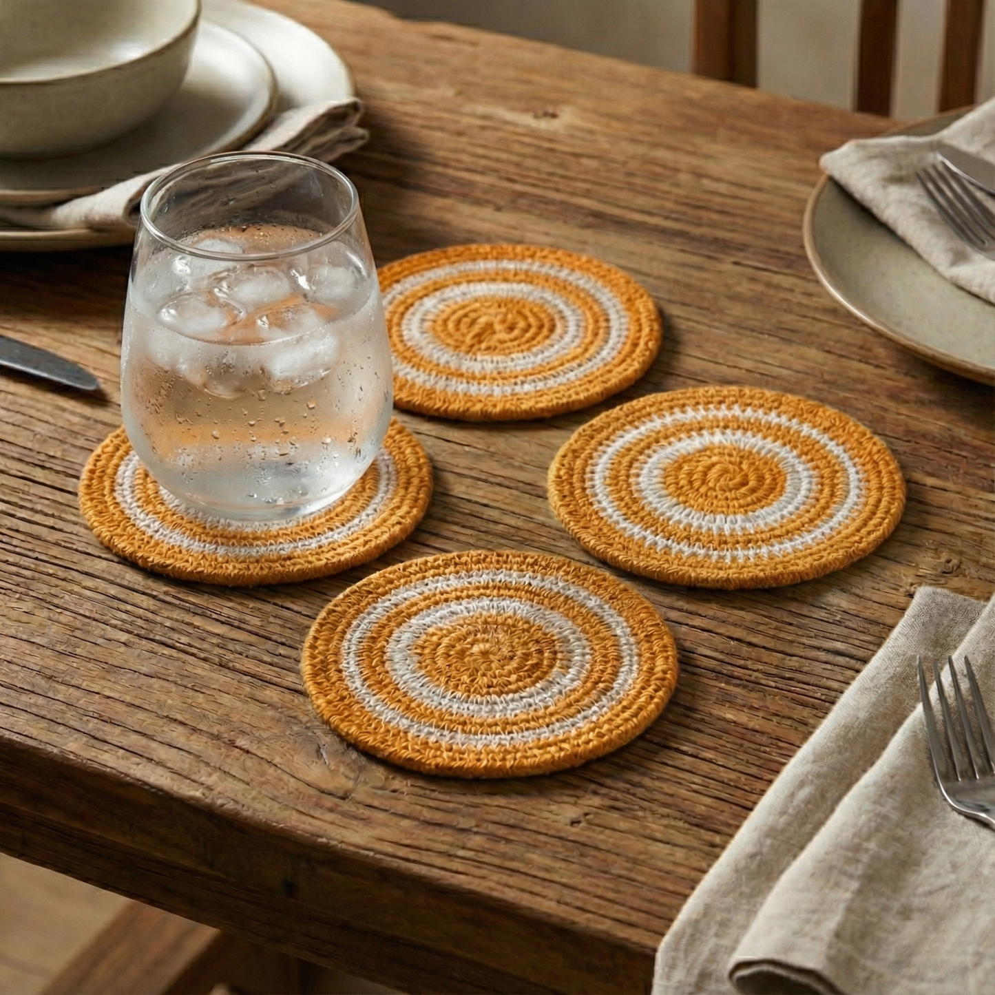Hydra Woven Seagrass Coasters - Set of 4