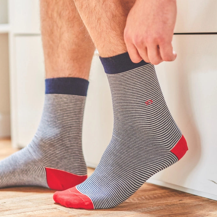 Striped Socks Red Blue