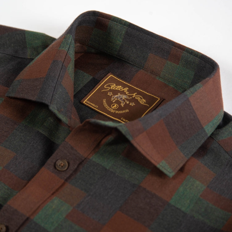 Army Plaid Long Sleeve Woven Shirt