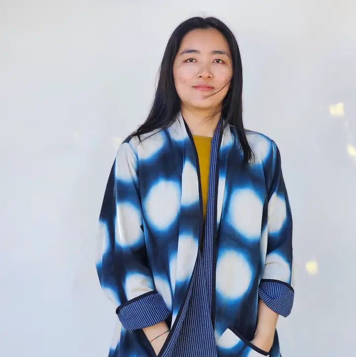Usha Rev Jkt - Shibori Blurry Dots Bl