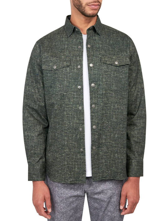 Dot Geo Shirt Jacket in Green