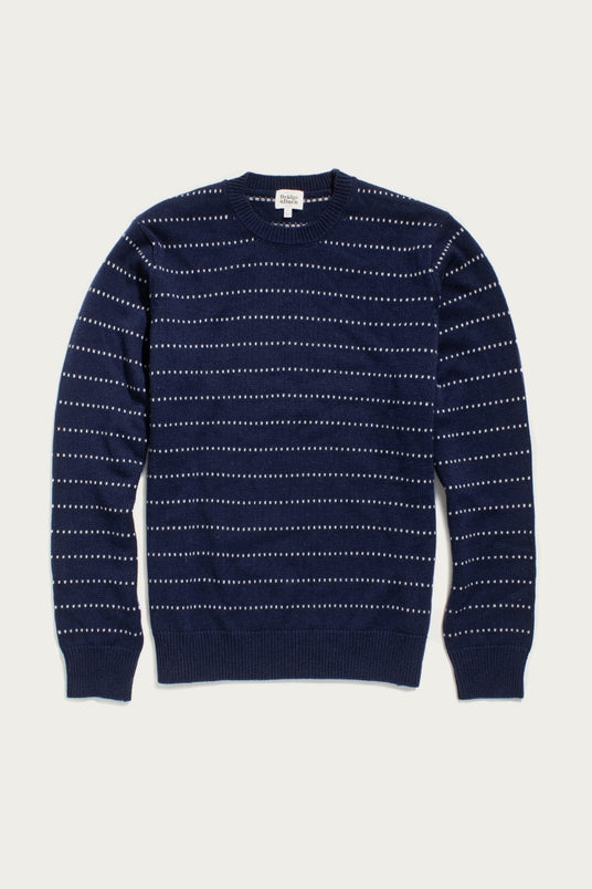 Orson Sweater in Navy Dotted Path
