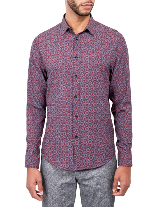 Heather Medallion Shirt in Plum