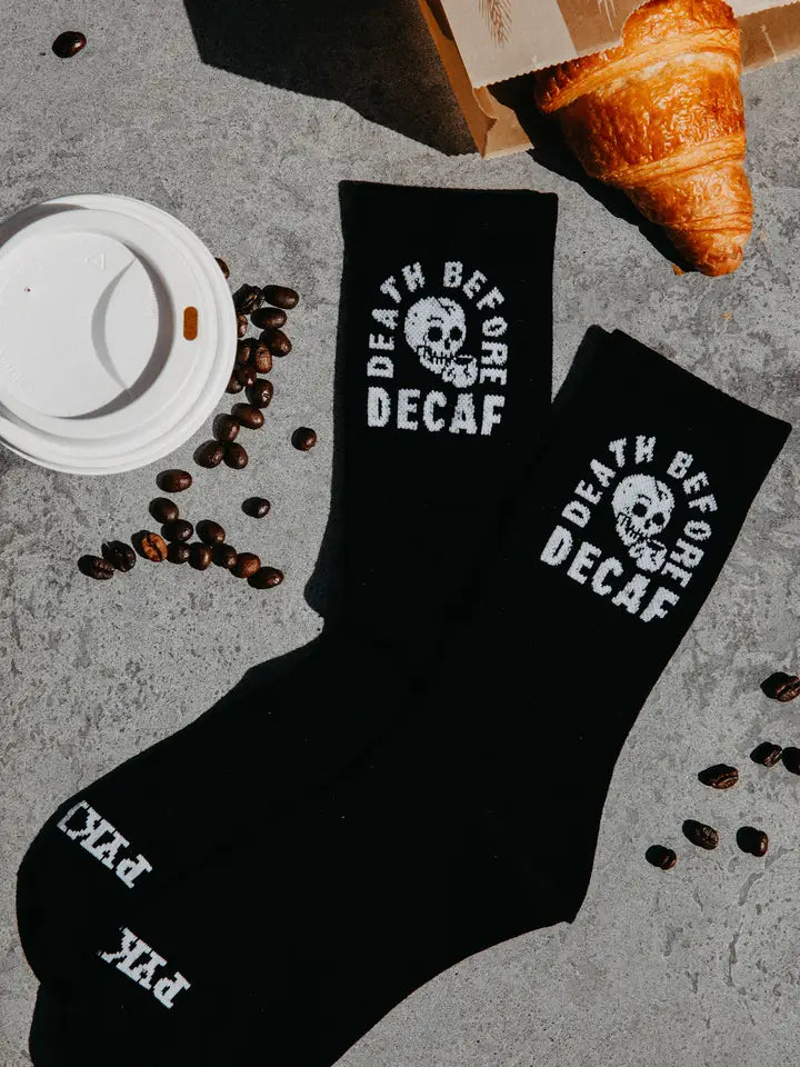 Death Before Decaf Coffee Crew Socks
