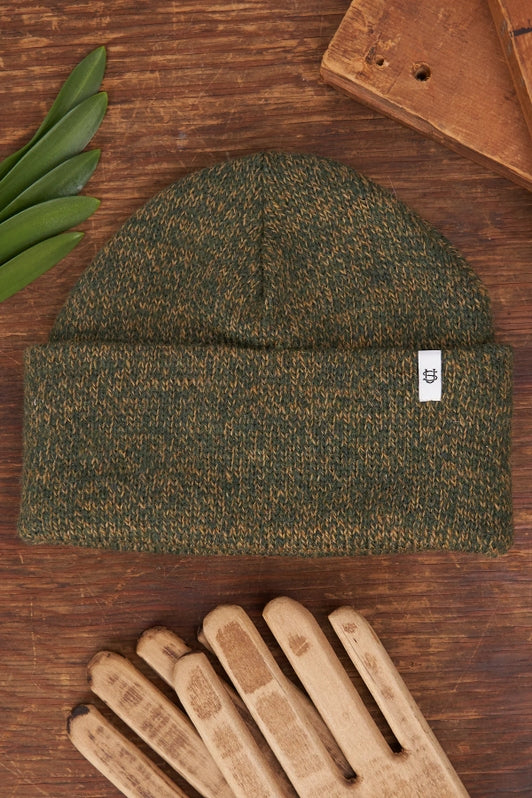 Melange Ragg Wool Beanie, Jungle