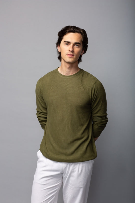 Crewneck Bamboo Knit Sweater