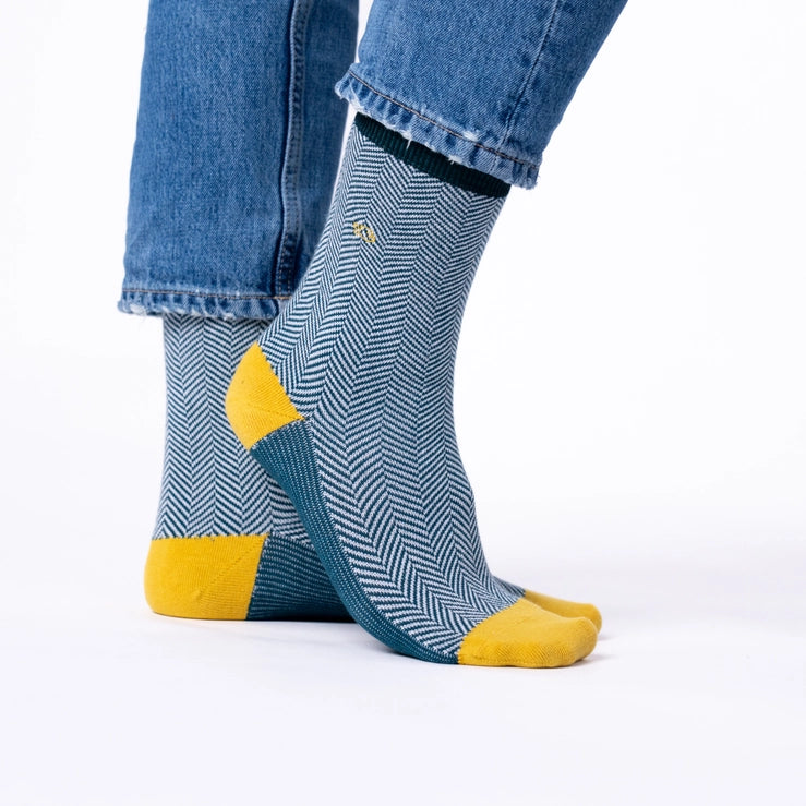 Chevron Socks Emerald