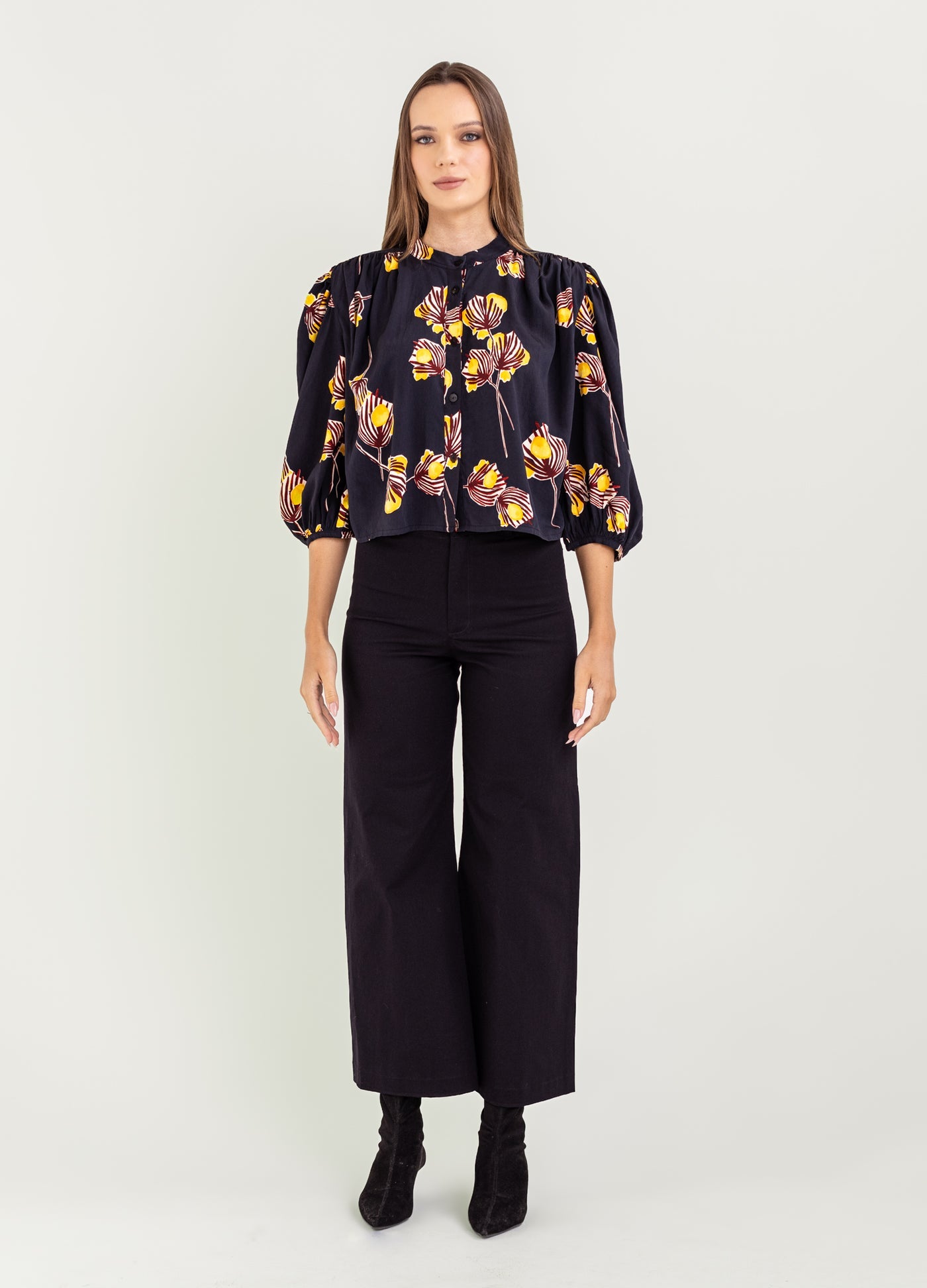 Tabitha Top, Black Aralia