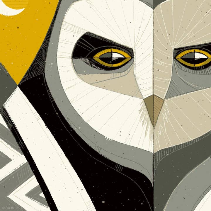 Who? Yellow, 18x24, Canvas, Blk Float Frame