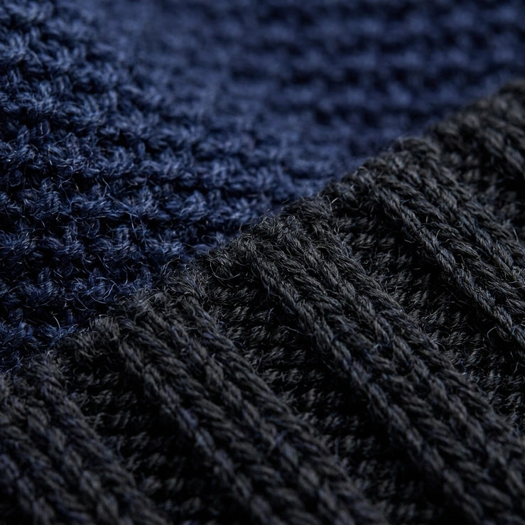 Alpaca Beanie, Trail Cuff, Ocean Blue